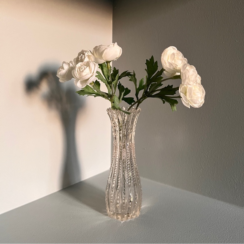 Etched Glass Bud Vase